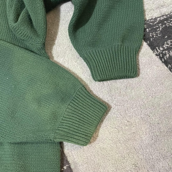 VTG Eddie Bauer Sweater Men Medium Green Cotton Crewneck Knit Pullover Granola - Picture 9 of 10